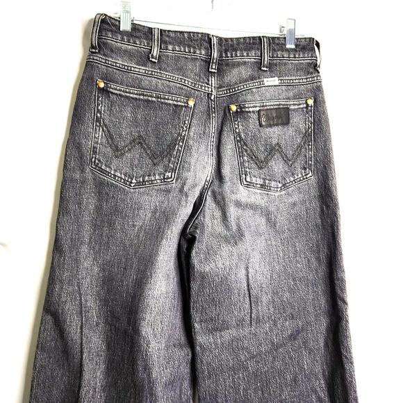 Wrangler Sustainable High Waisted Dark Wash Jeans Size 28 Sample Wide Leg - Picture 11 of 12